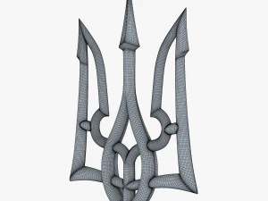 Stylized Ukrainian Tryzub M 3 3D Model