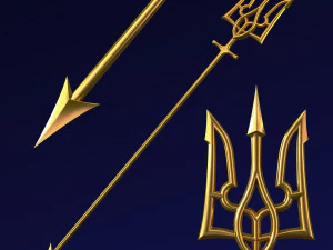 Tridente di Poseidone dell'emblema ucraino M 2 Modello 3D