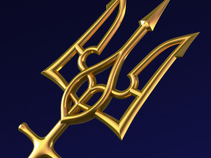 Poseidon Trident of Ukrainian Emblem M 2 Modèle 3D