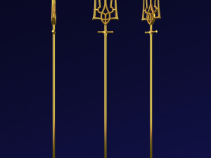 Poseidon Trident of Ukrainian Emblem M 2 Modèle 3D