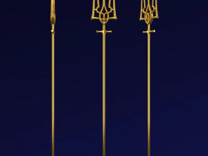 Tridente di Poseidone dell'emblema ucraino M 2 Modello 3D