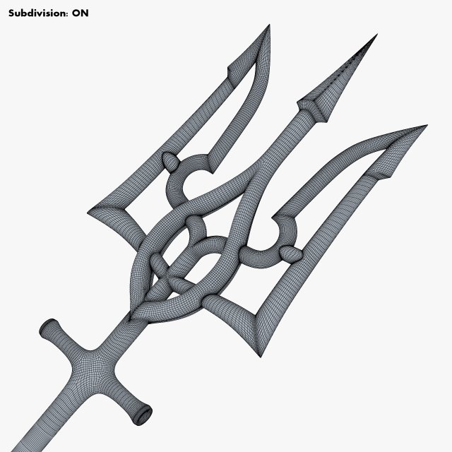 Poseidon Trident of Ukrainian Emblem M 2 3D Model in Other 3DExport