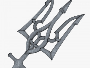 Poseidon Trident of Ukrainian Emblem M 2 Modèle 3D