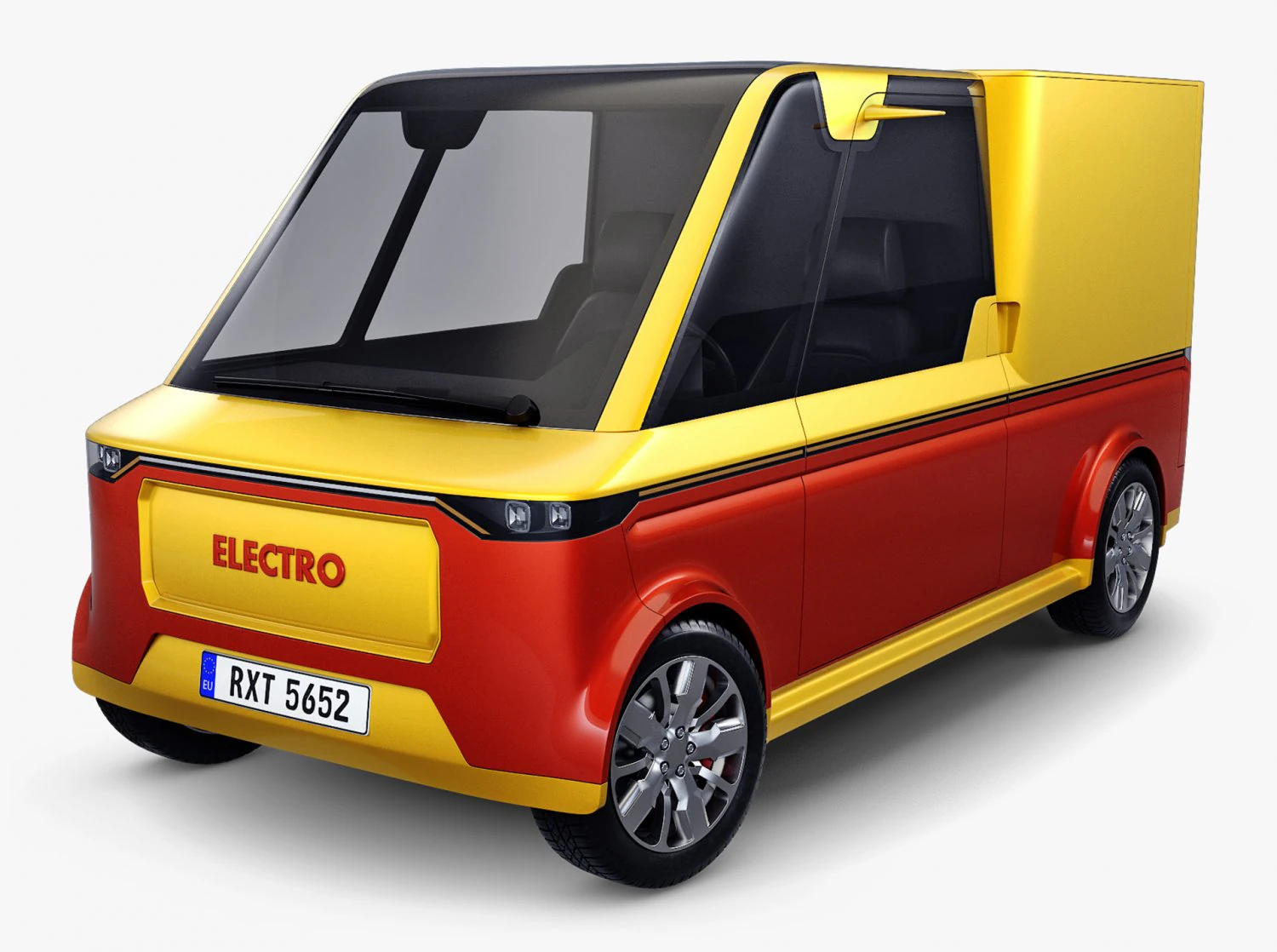 Generic Compact City Cargo Van M 1 3D Model .c4d .max .obj .3ds .fbx .stl .blend