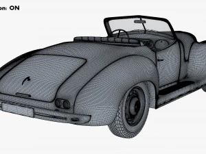 Generic Cabriolet Retro Car M 1 3D Model