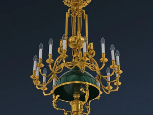 Chandelier Antique Rococo v 1 3D Model