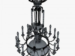 Chandelier Antique Rococo v 1 3D Model