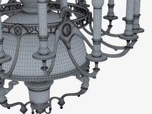Chandelier Antique Rococo v 1 3D Model