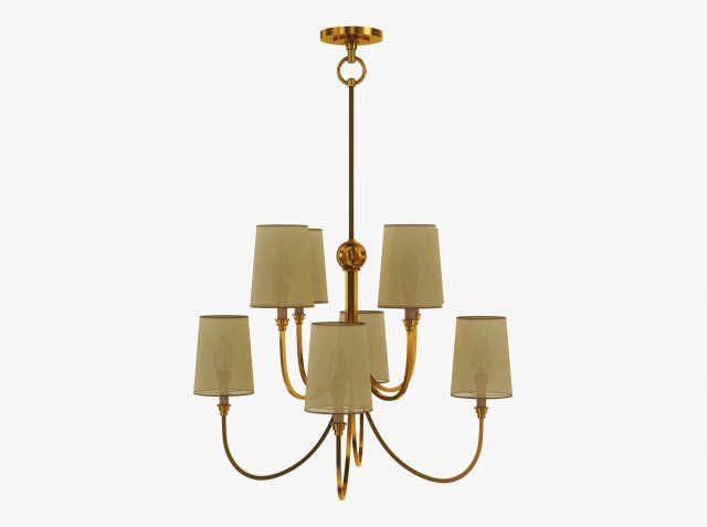 Chandelier Antique Nickel 3D Model .c4d .max .obj .3ds .fbx .stl .blend 
