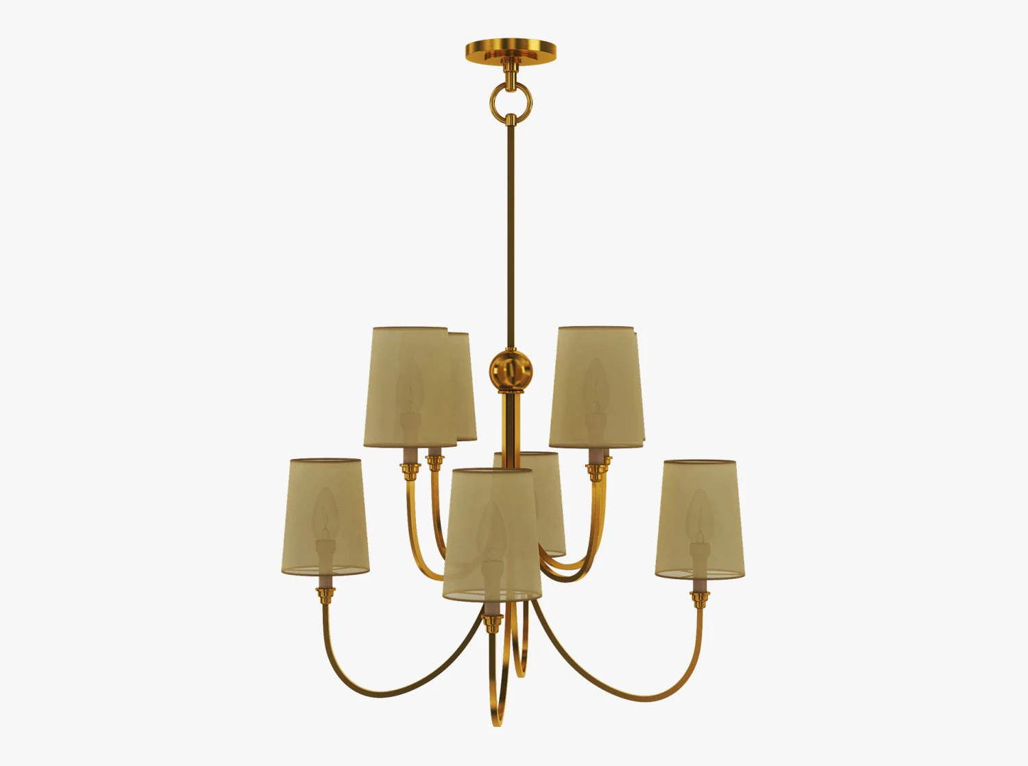Chandelier Antique Nickel 3D Model .c4d .max .obj .3ds .fbx .stl .blend