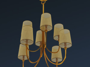 Chandelier Antique Nickel 3D Model