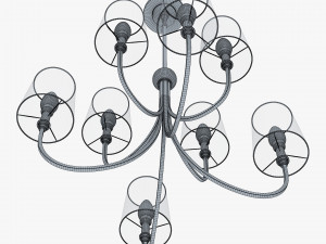Chandelier Antique Nickel 3D Model