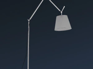 Floor Lamp Aluminium Parchment 3D Model