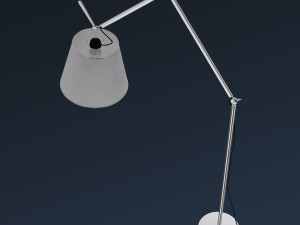 Floor Lamp Aluminium Parchment 3D Model