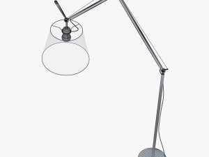 Floor Lamp Aluminium Parchment 3D Model