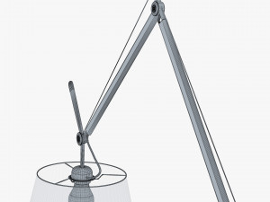 Floor Lamp Aluminium Parchment 3D Model