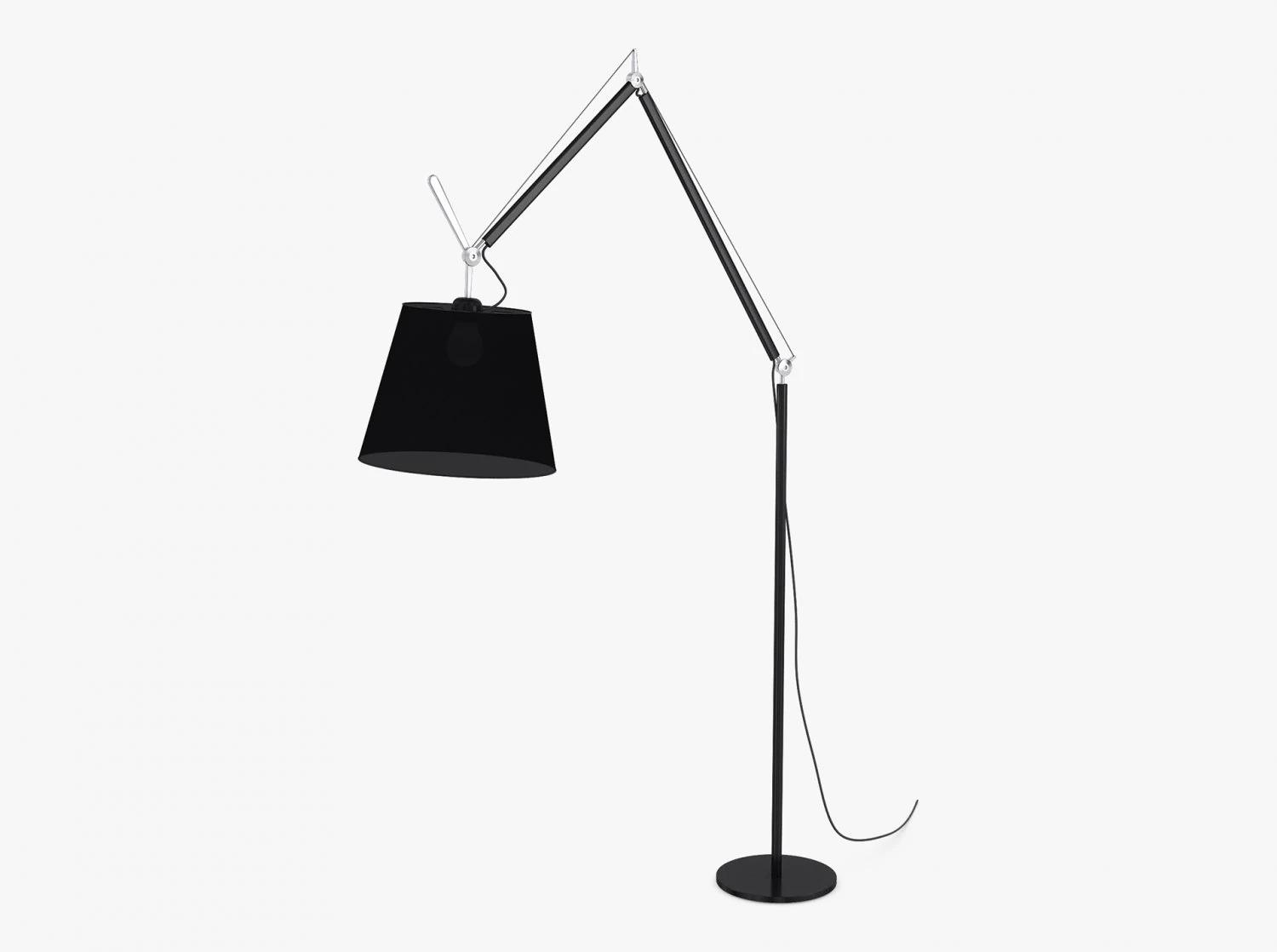 Floor Lamp Black Satin 3D Model .c4d .max .obj .3ds .fbx .stl .blend 