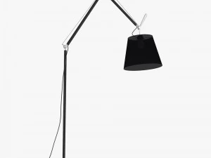 Floor Lamp Black Satin 3D Model