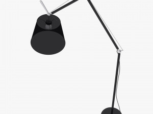 Floor Lamp Black Satin 3D 模型