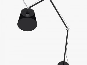 Floor Lamp Black Satin 3D Model