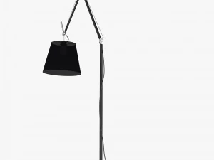 Floor Lamp Black Satin 3D Model