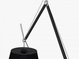 Floor Lamp Black Satin 3D Model