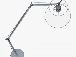 Floor Lamp Black Satin 3D Model