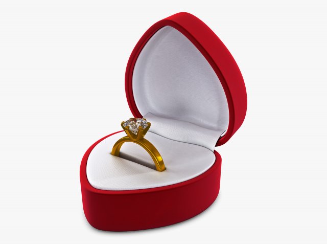 Ring in Red Box v 1 3D Модель .c4d .max .obj .3ds .fbx .stl .blend 