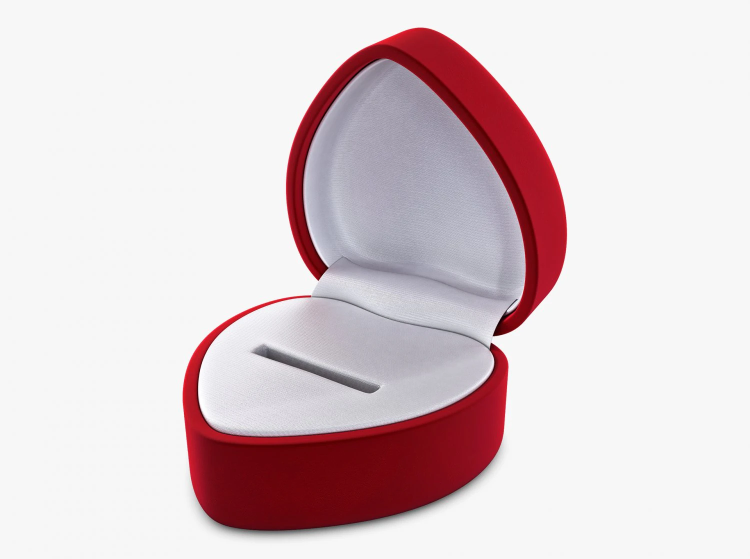 Heart Shape Ring Box Red v 1 3D Model .c4d .max .obj .3ds .fbx .stl .blend 