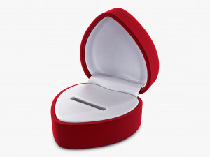Heart Shape Ring Box Red v 1 3D Model