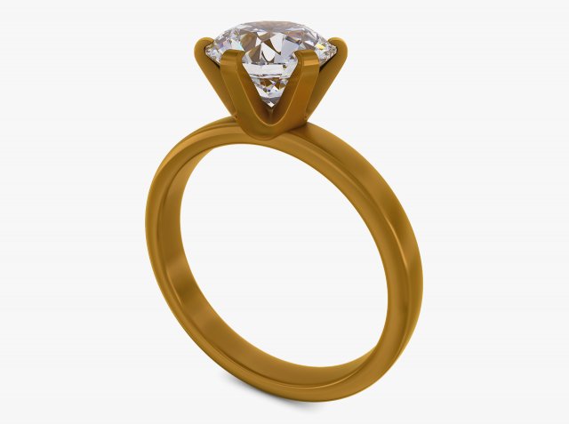 Diamond Gold Ring v 1 3D Model .c4d .max .obj .3ds .fbx .lwo .lw .lws