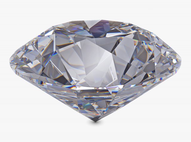 Round Brilliant Cut Diamond v 1 3D Model .c4d .max .obj .3ds .fbx .lwo .lw .lws