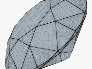 Diamante redondo com corte brilhante v 1 Modelo 3D