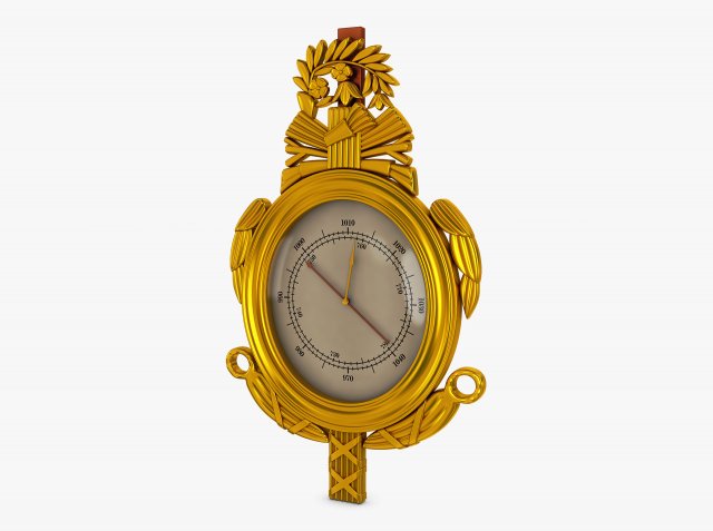 Antique Barometer v 1 Model 3D .c4d .max .obj .3ds .fbx .stl .blend 