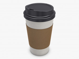 Paper Coffee Cup 16oz 480ml v 1 3D Model