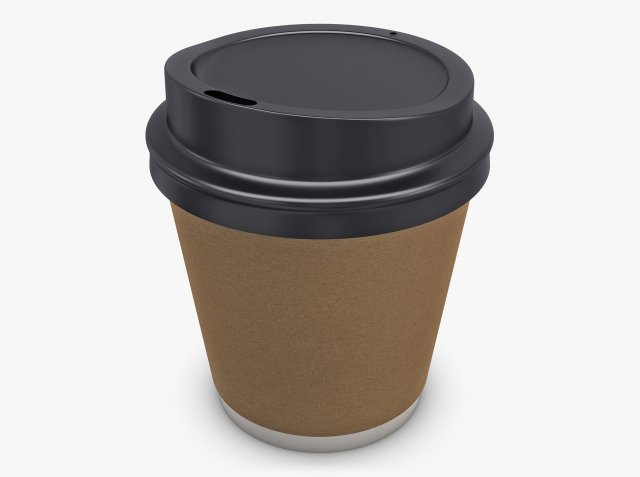 Paper Coffee Cup 8ozU 240ml v 1 3D Model .c4d .max .obj .3ds .fbx .lwo .lw .lws