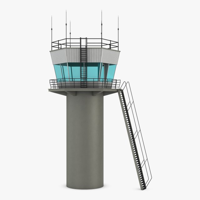 Airport Air Traffic Control Tower M 1 3D Model in Buildings 3DExport