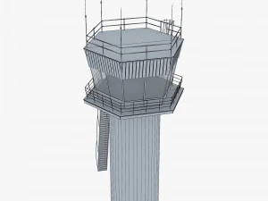 Airport Air Traffic Control Tower M 1 3D Model