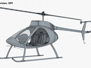 Generic Light Helicopter M 1 3D Model
