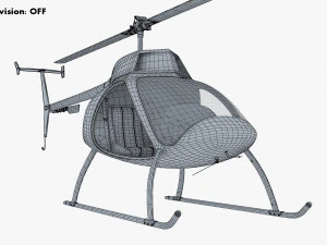 Generic Light Helicopter M 1 3D Model
