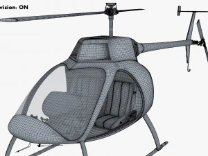 Generic Light Helicopter M 1 3D Model