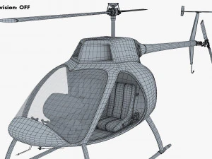 Generic Light Helicopter M 1 3D Model