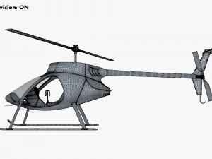 Generic Light Helicopter M 1 3D Model
