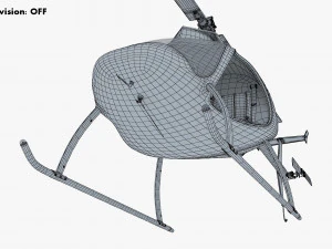 Generic Light Helicopter M 1 3D Model