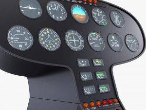 Aircraft Instrument Panel v 1 3D Model
