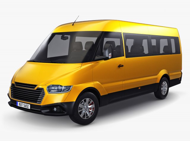 Generic Passenger Van M 2 3D Model .c4d .max .obj .3ds .fbx .stl .blend 