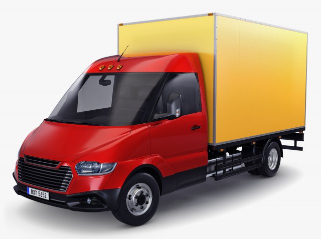 Generic Box Truck M 3 3D Модель .c4d .max .obj .3ds .fbx .stl .blend 