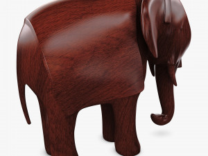 Elephant Wooden Statue v 1 Modello 3D