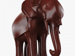 Elephant Wooden Statue v 1 Modello 3D