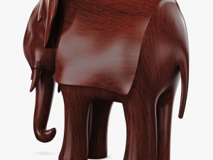 Elephant Wooden Statue v 1 Modello 3D